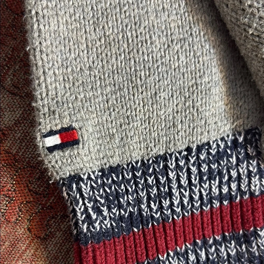 Gray and Red Cowl Neck Sweater by Tommy Hilfiger Size S - Picture 8 of 9